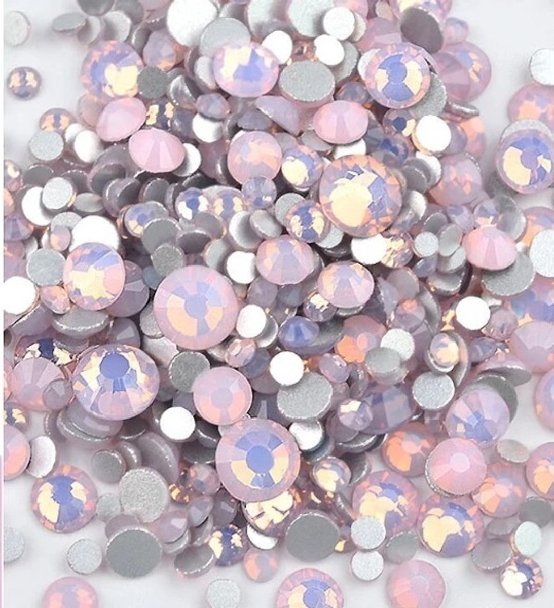 BamBella® Plak strass Steentjes - 1 zakje - 3mm tot 6mm - Wit AB doorzichtig strass stenen glitters nail art kleding versieren