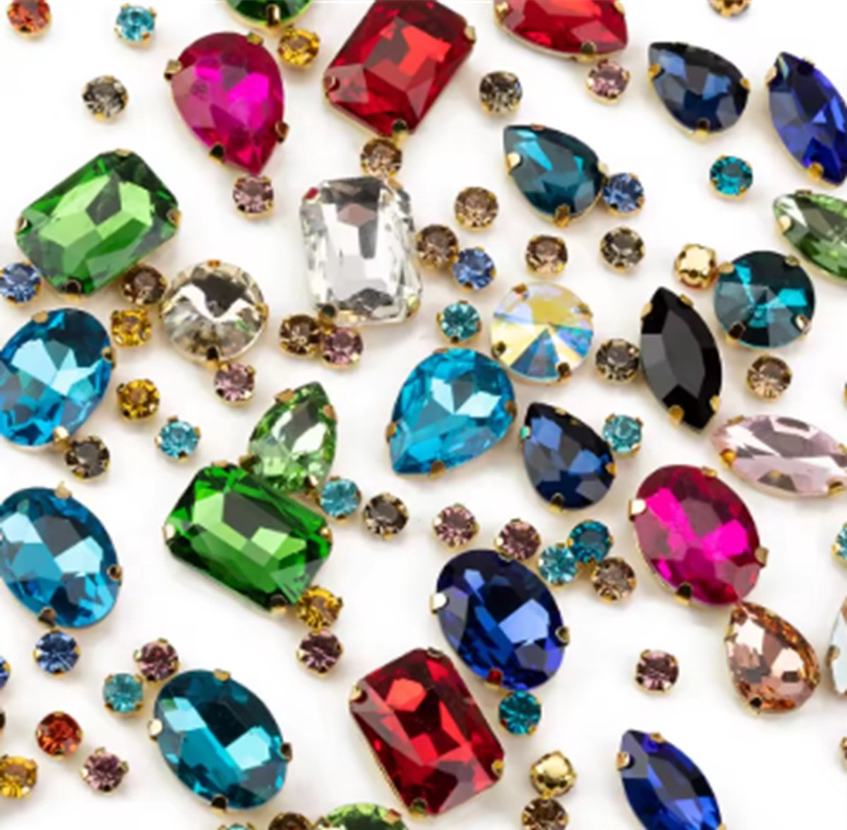 BamBella® Multi colour - Grote Naai strass Steentjes - 130 stuks - strass stenen glitters kleding versieren