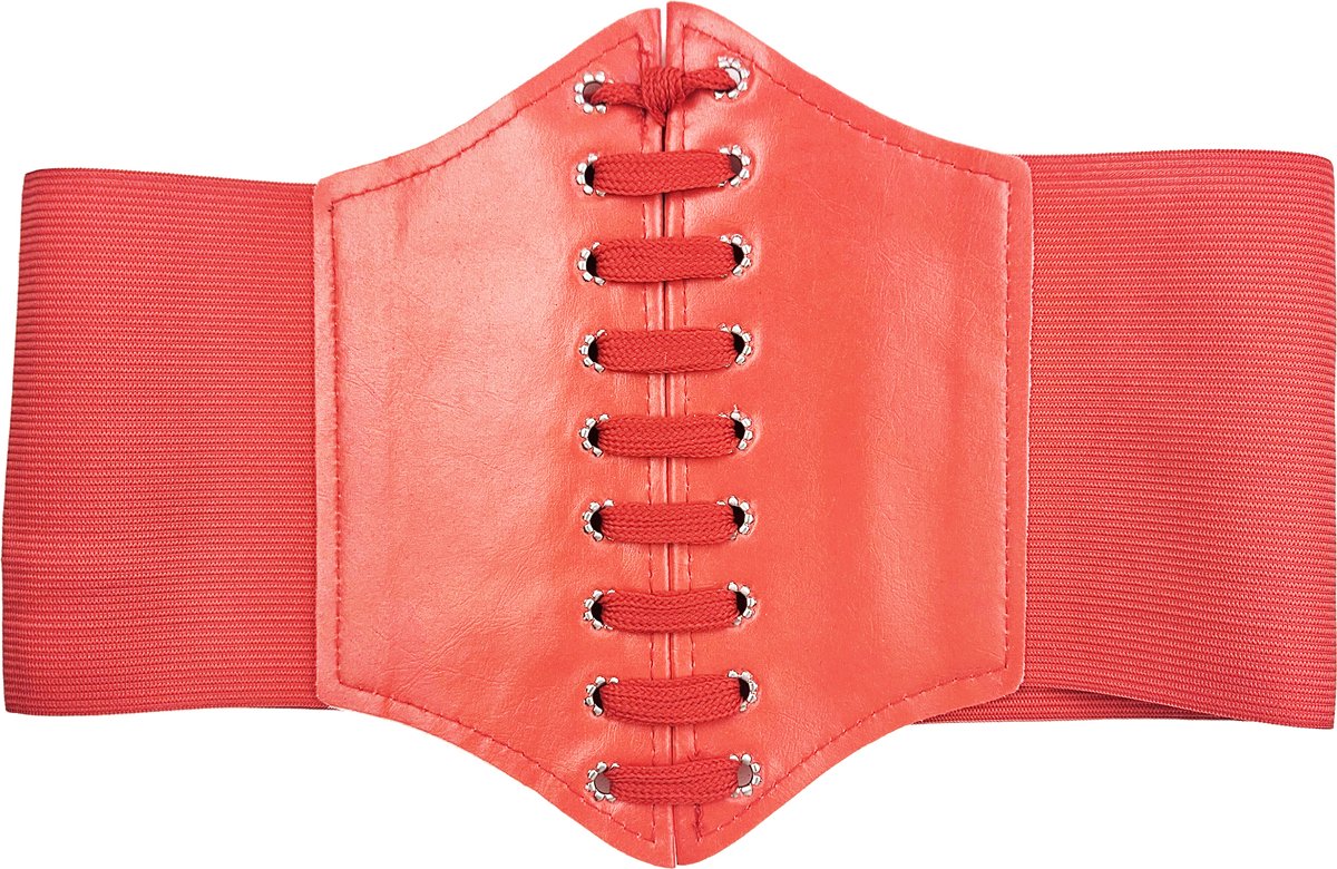 BamBella ® - Riem Maat Onesize - Wit Mode Body Gothic Goth taille riem zwart met Veter sluiting korset belt