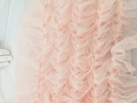 BamBella® Naai band - Breed mesh Kant rushes tutu tule tulle Roze - Sier afwerk band kleding maken