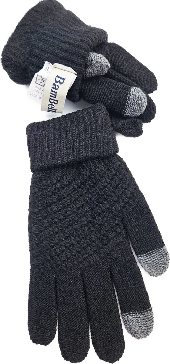 BamBella® Handschoenen winter Heren imitatie leer warme nep bont binnenkant