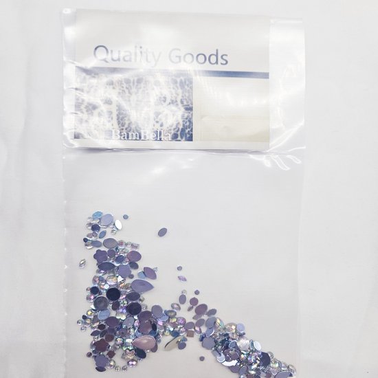 BamBella® - 300 stuks - Plak Steentjes - AB wit mix- strass stenen glitters nail art kleding versieren