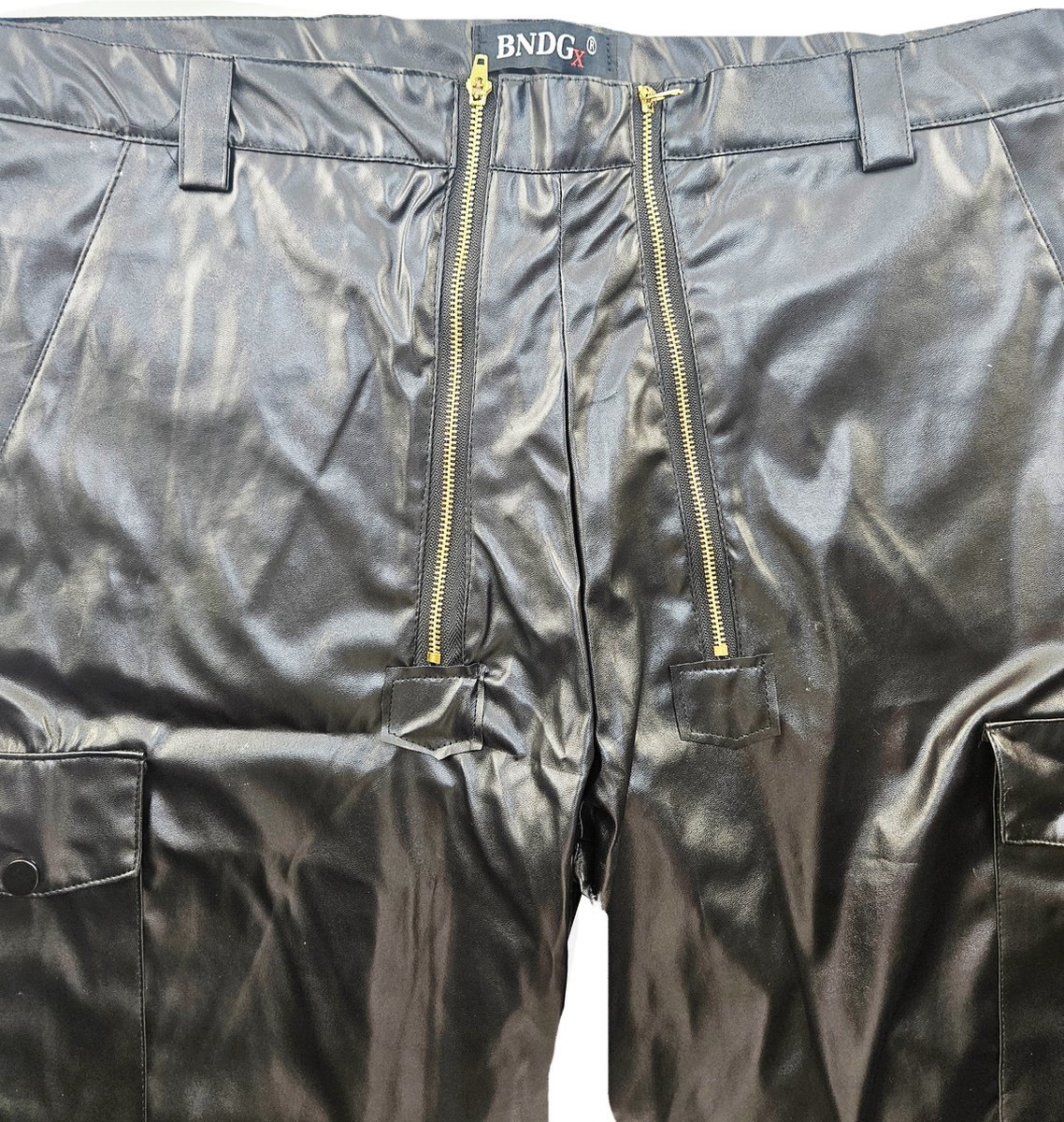 BNDGx® - Korte Broek Heren -  - Open kruis Erotische Sex kleding - Nep Leer BDSM porno outfit Man Rollenspel kleding