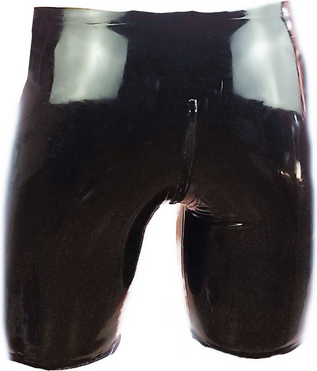 BNDGx® - 100% LATEX open kruis broek - kort Zwart BDSM sexy glans BDSM Rubber Fetish SM erotische porno rollenspel kleding