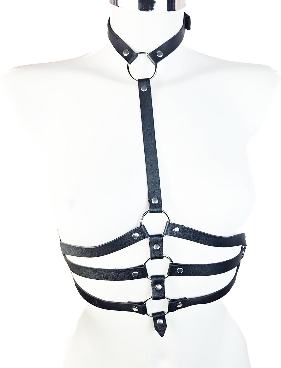 BamBella ® - Sexy Erotische bondage Lingerie onesize vrouw BDSM sm body zwart dames pak