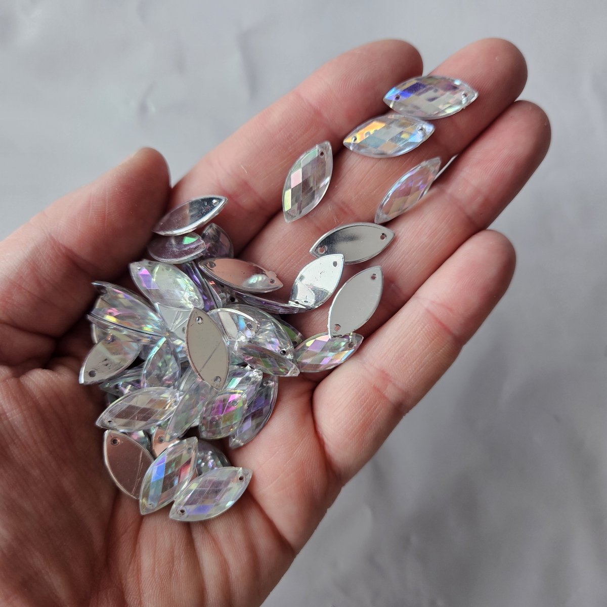 BamBella® Naai strass Steentjes - 100 stuks - AB - glitter stenen glitters kleding schoenen versieren naaien
