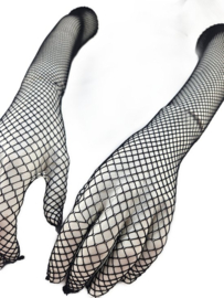 BamBella® -Handschoenen Panty net vistnet stof Bruin mesh onesize Sexy Lange Elastische handschoen