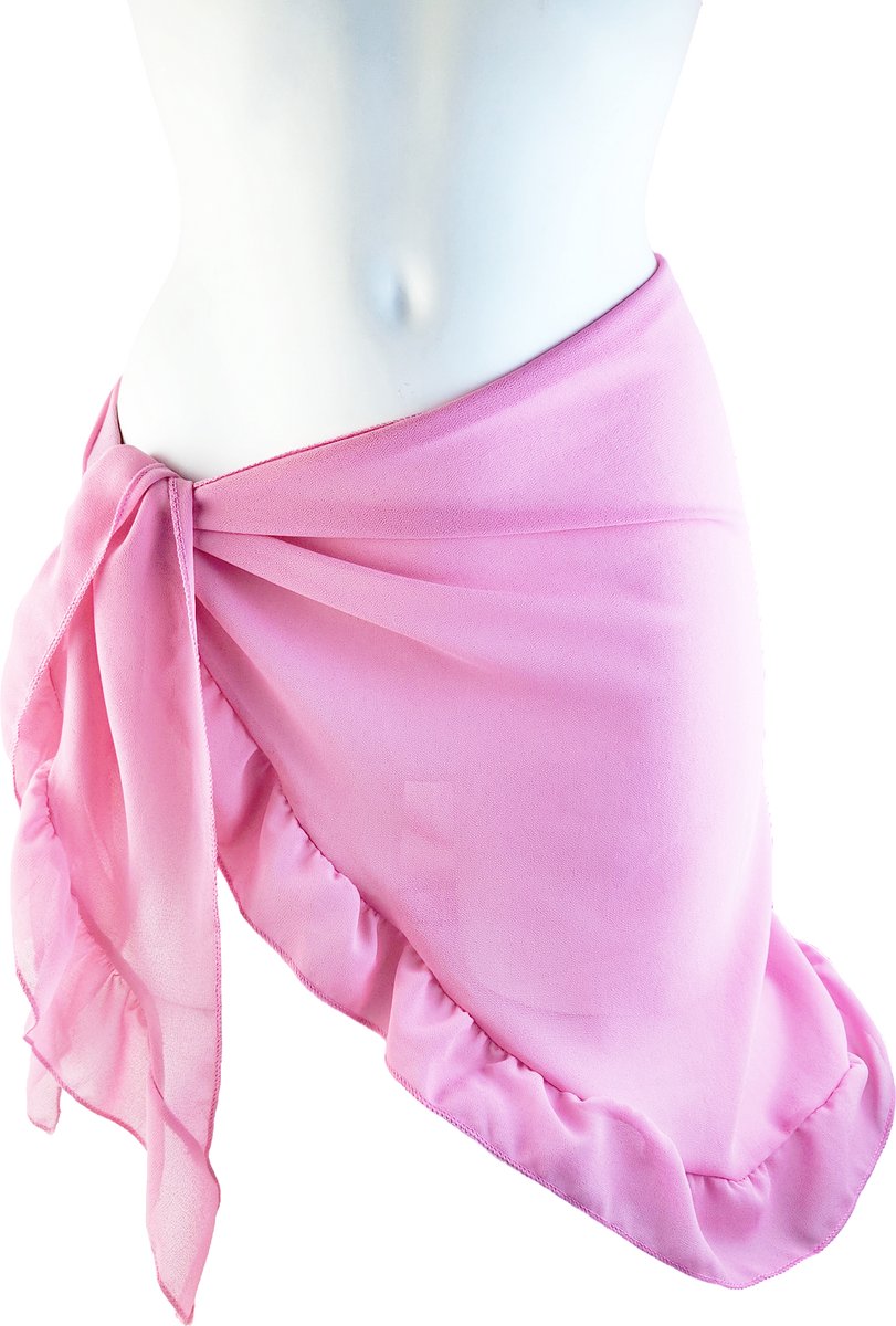 BamBella® - Rok - Onesize omslag doek Strand rokje kort doorzichtig chiffon Roze