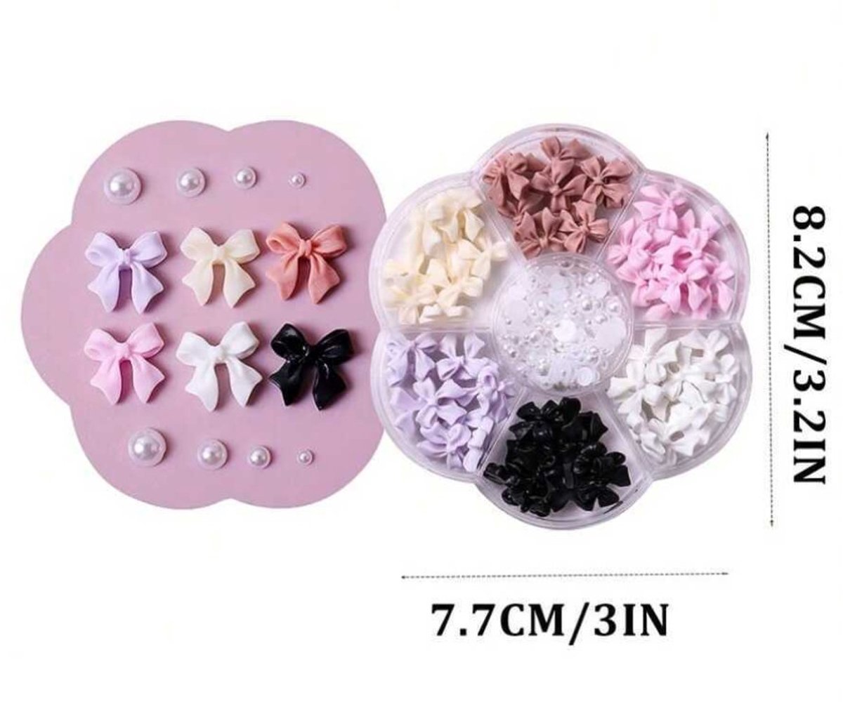 BamBella® mix kleur - strikjes Steentjes in doos - set tools set steentjes plak glitter steen doosje art knutselen naaien