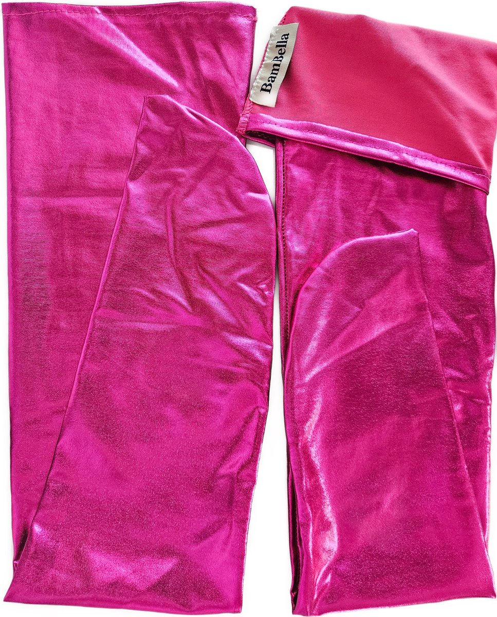 BamBella® - Hoge Kousen - Onesize - Roze Shiny Wetlook - Sexy Kniekousen van Super Glans Dames sokken