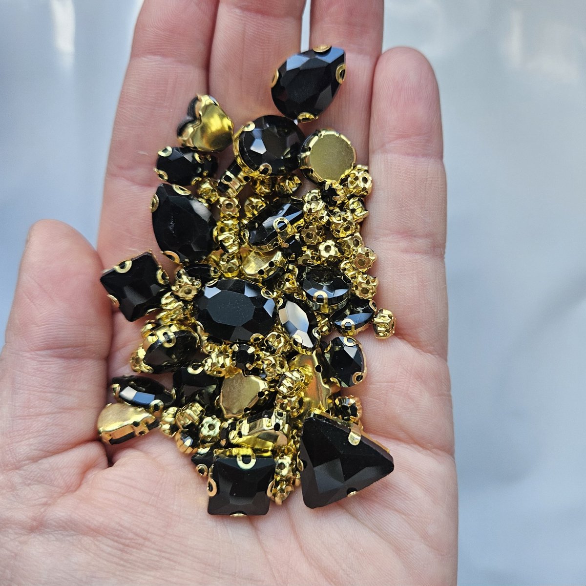 BamBella® Zwart - Grote Naai strass Steentjes - 130 stuks - strass stenen glitters kleding versieren