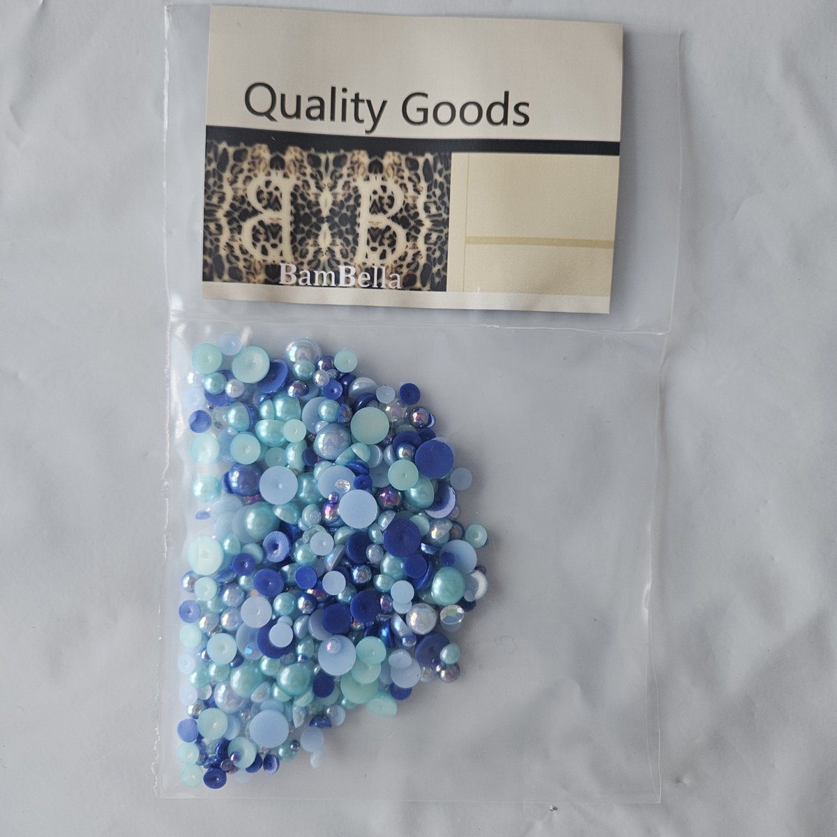 BamBella® Plak strass Steentjes Blauw - 1800 stuks - klein en grote - parel rond strass stenen glitters nail art kleding versieren