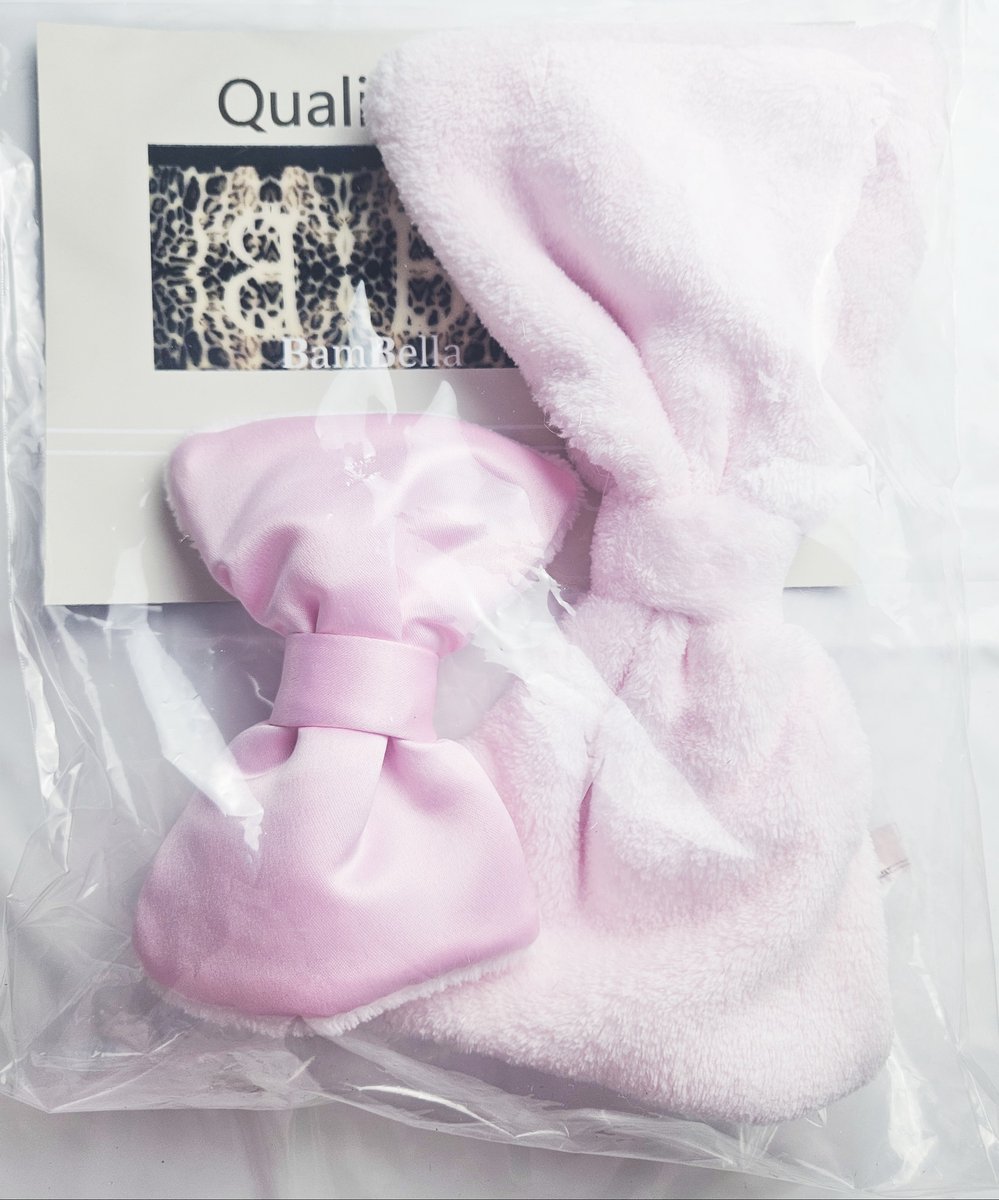 BamBella® - Roze strikken - groot - 2 stuks - knutselen decoratie meisjes babykamer