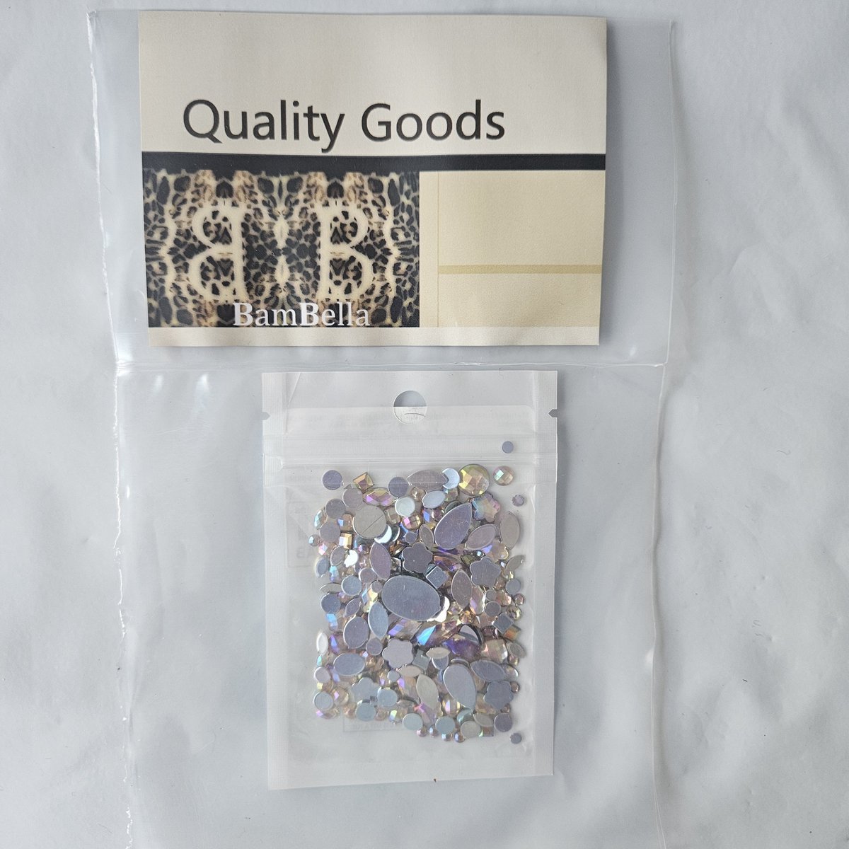 BamBella® mix plak glitter stenen - mix 200 stuks - kleding versieren steentjes DIY hobby knutselen