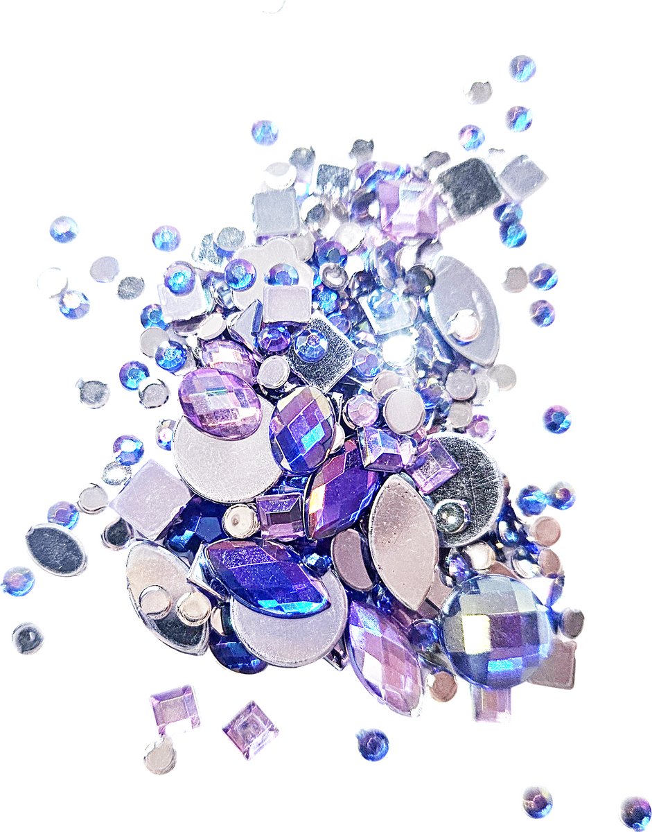 BamBella® - 300 stuks - Plak Steentjes - donker blauw mix- strass stenen glitters nail art kleding versieren