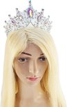 BamBella® - Luxe Tiara Kroon Koningin - Feest haarband Beauty Queen wedstrijd - AB Strass steentjes -