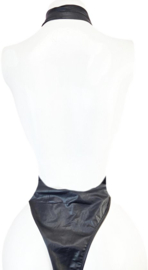 Jumpsuit - Maat onesize - Zwart Wetlook pak Sexy body