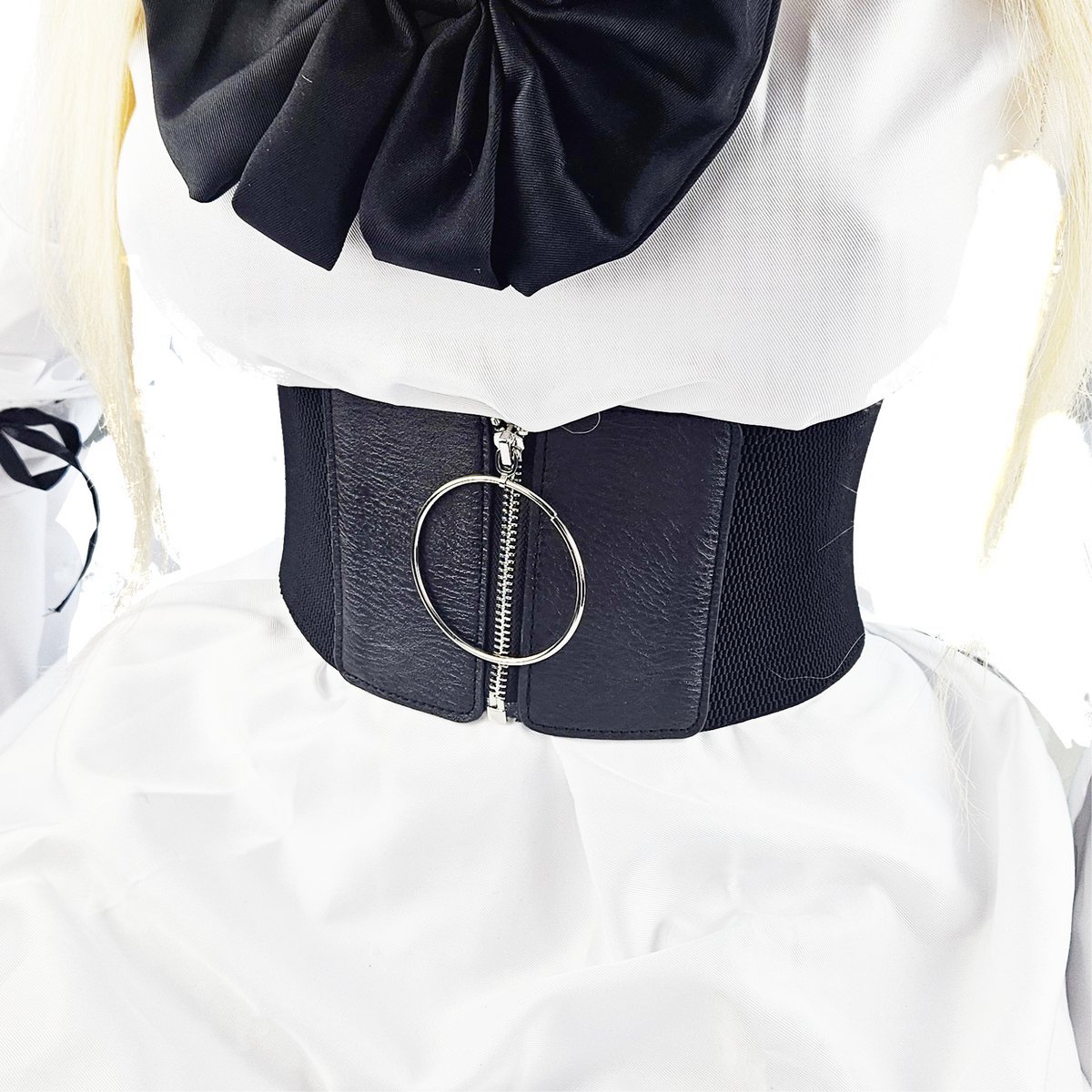 BamBella ® - Riem Mode Body Gothic met vetersluiting Verstelbaar zwart goth nep leer