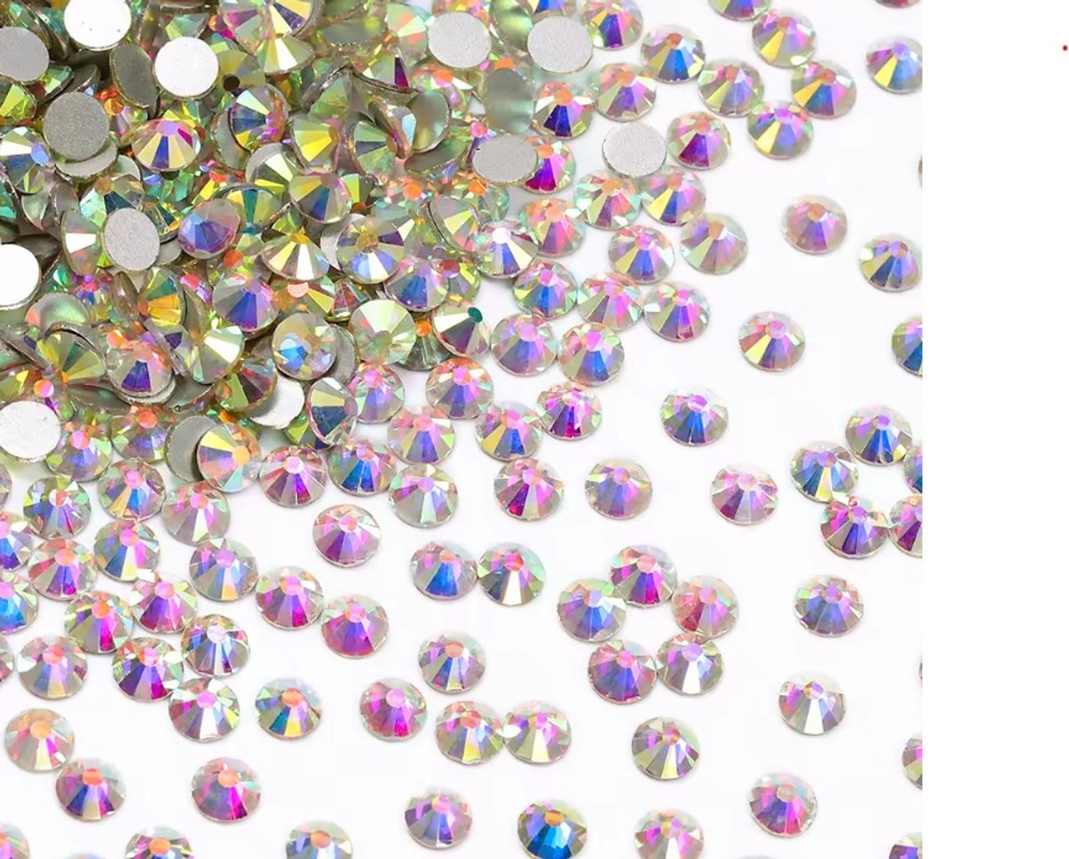 BamBella® - SS50 -Extreem groot - AB WIT Plak strass Steentjes - 144 stuks - strass stenen glitters nail art kleding versieren