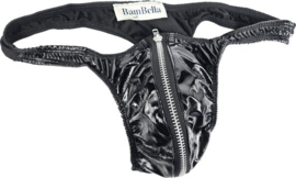 BamBella® - String Man- sexy Lingerie Heren -Open voorkant rits - Zwart mannen string