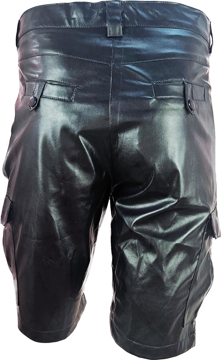 BNDGx® - Korte Broek Heren -  - Open kruis Erotische Sex kleding - Nep Leer BDSM porno outfit Man Rollenspel kleding
