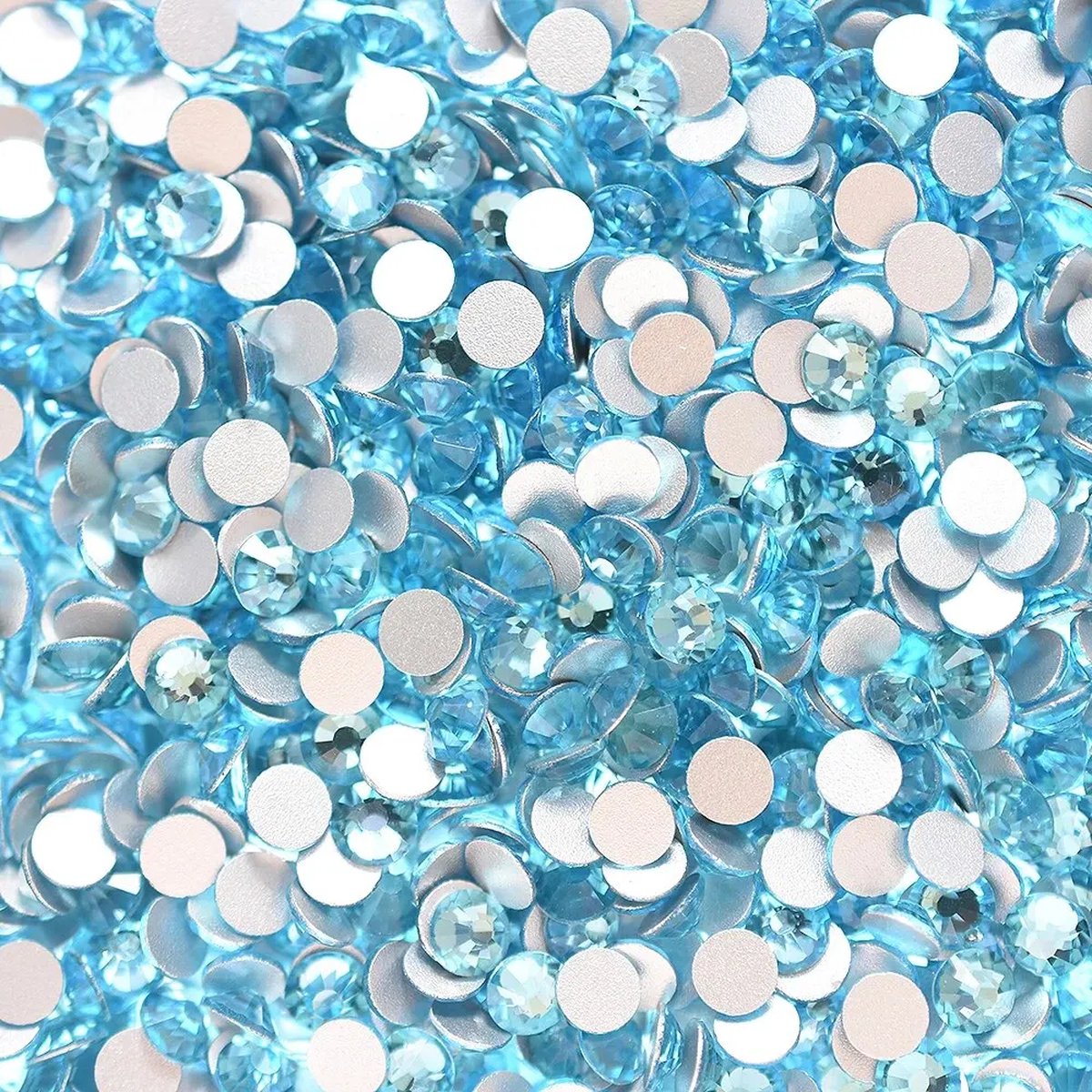 BamBella® Plak strass Steentjes - 1440 stuks - SS6 - licht blauw kleine strass stenen glitters nail art kleding versieren