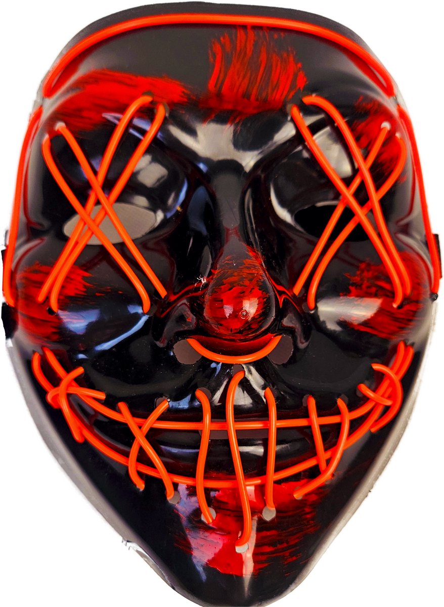 BamBella® Masker Halloween evil smile lach X ogen Rood zwart carnaval verkleed kleding