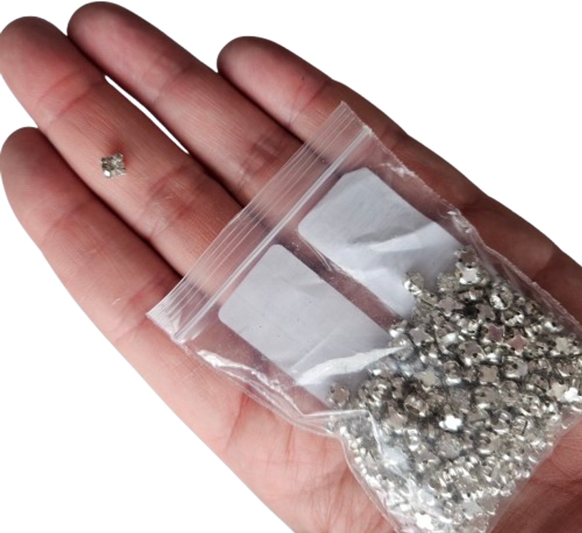 BamBella® doorzichtig wit kleur - SS16 - rond Naai strass Steentjes - 200 stuks - zilver kleurig strass stenen glitters kleding versieren