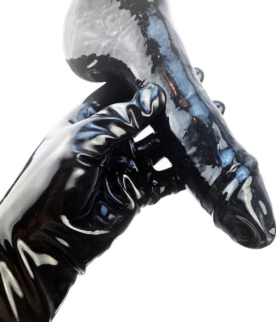 100% LATEX penis sleeve Onderbroek heren - Maat One size -BDSM SM sexy glans ondergoed Zwart voor mannen