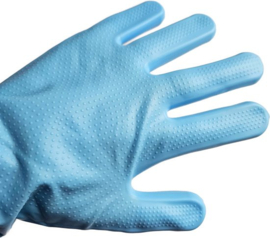 BamBella® Afwas handschoenen lang - scrub douche Afwashandschoenen blauw -