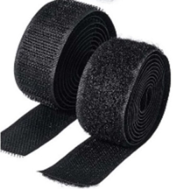 1 Pak Klittenband 25 mm breed zelfklevend Zwart 90cm