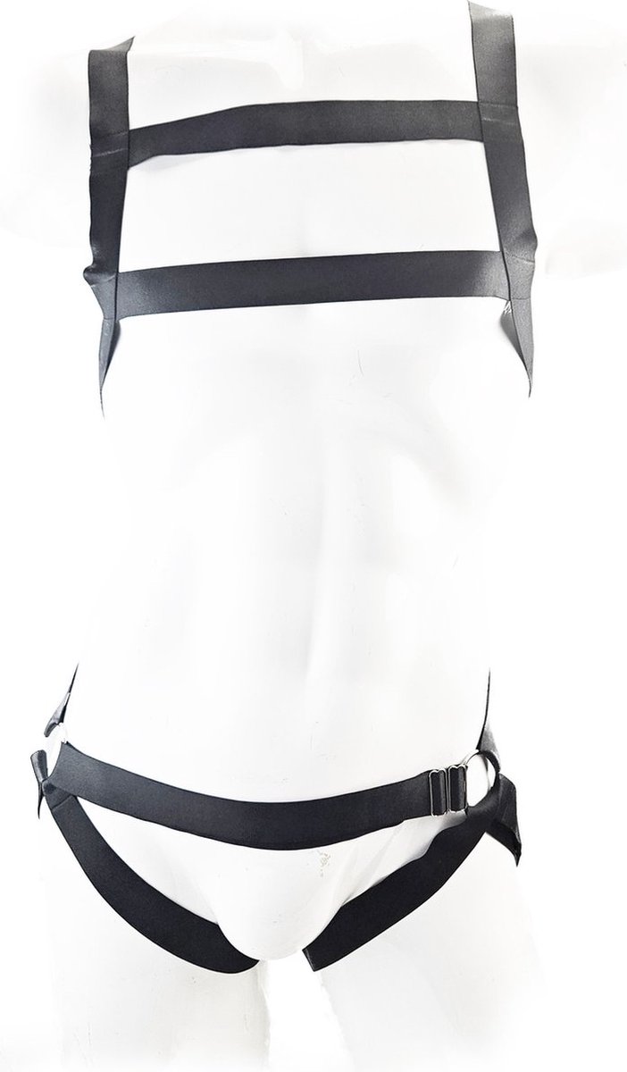 BNDGx® - Sexy Erotische bondage Lingerie onesize Heren body Zwart mannen pak