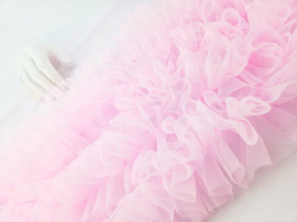 BamBella® Naai band - Breed mesh Kant rushes tutu tule tulle Roze - Sier afwerk band kleding maken