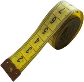 Meetlint - 1 stuk  - Dik lint flexibel geel in cm meetlinten voor opmeten stof naaien klussen centimeter lengte 1.5 meter lint voor meten