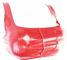 Top - Maat  - Datex (mix van latex en stof) BH crop Top shirt Roze met knoopjes