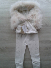 Bodywarmer teddy Creme  pak met bont zomer kinderjas jas meisje en baby