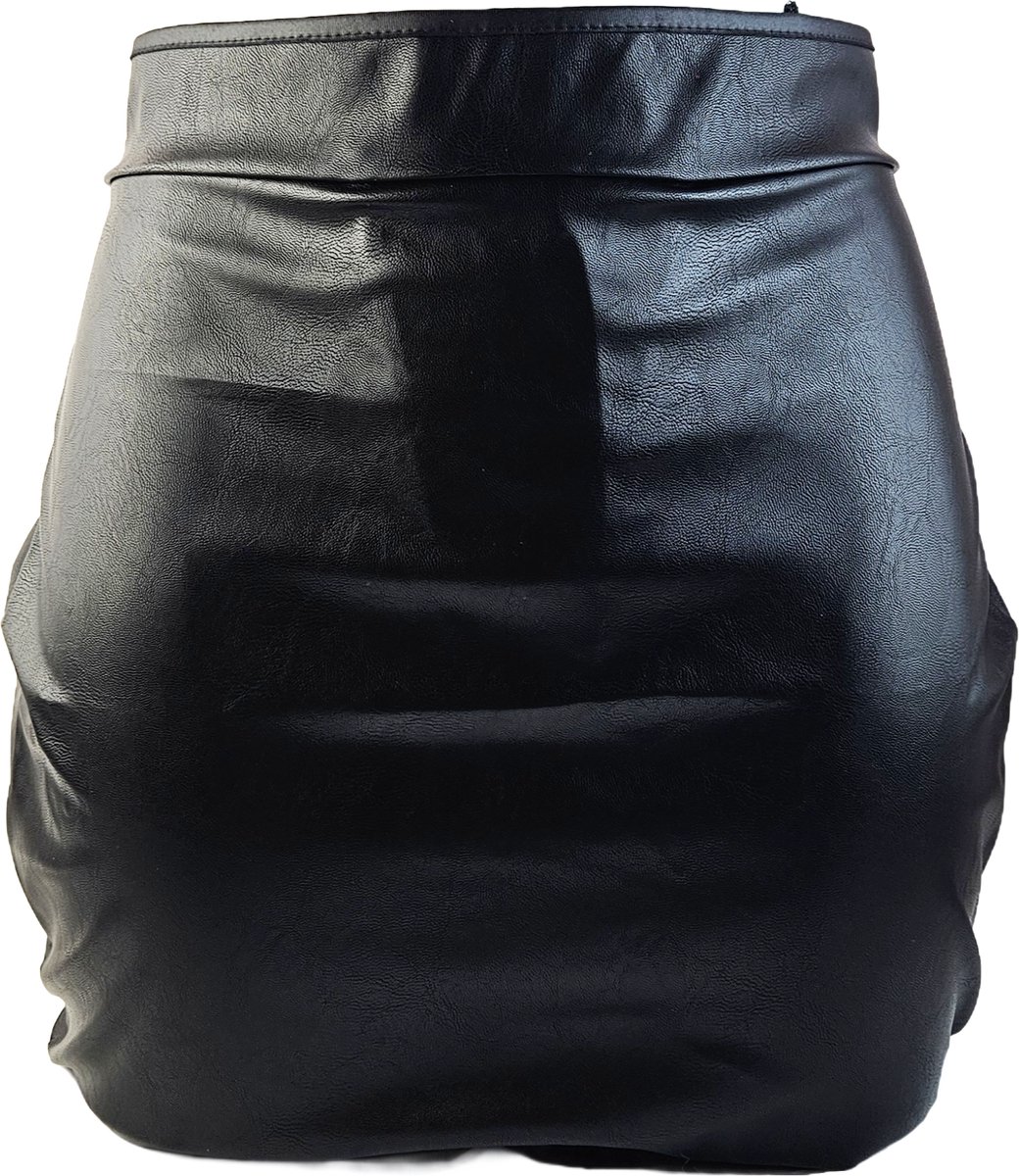 BamBella® - BDSM rok  Shiny Wetlook - Sexy Erotische rokje Super shine metallic Lame Glans Zwart