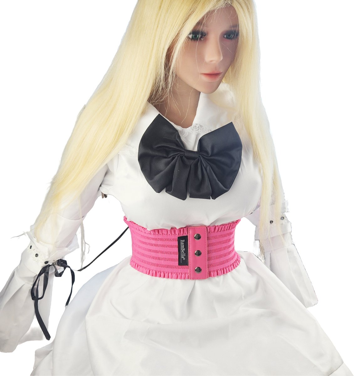BamBella ® - Riem Maat Onesize - Licht Roze Mode Body Gothic Goth taille riem zwart met korset belt