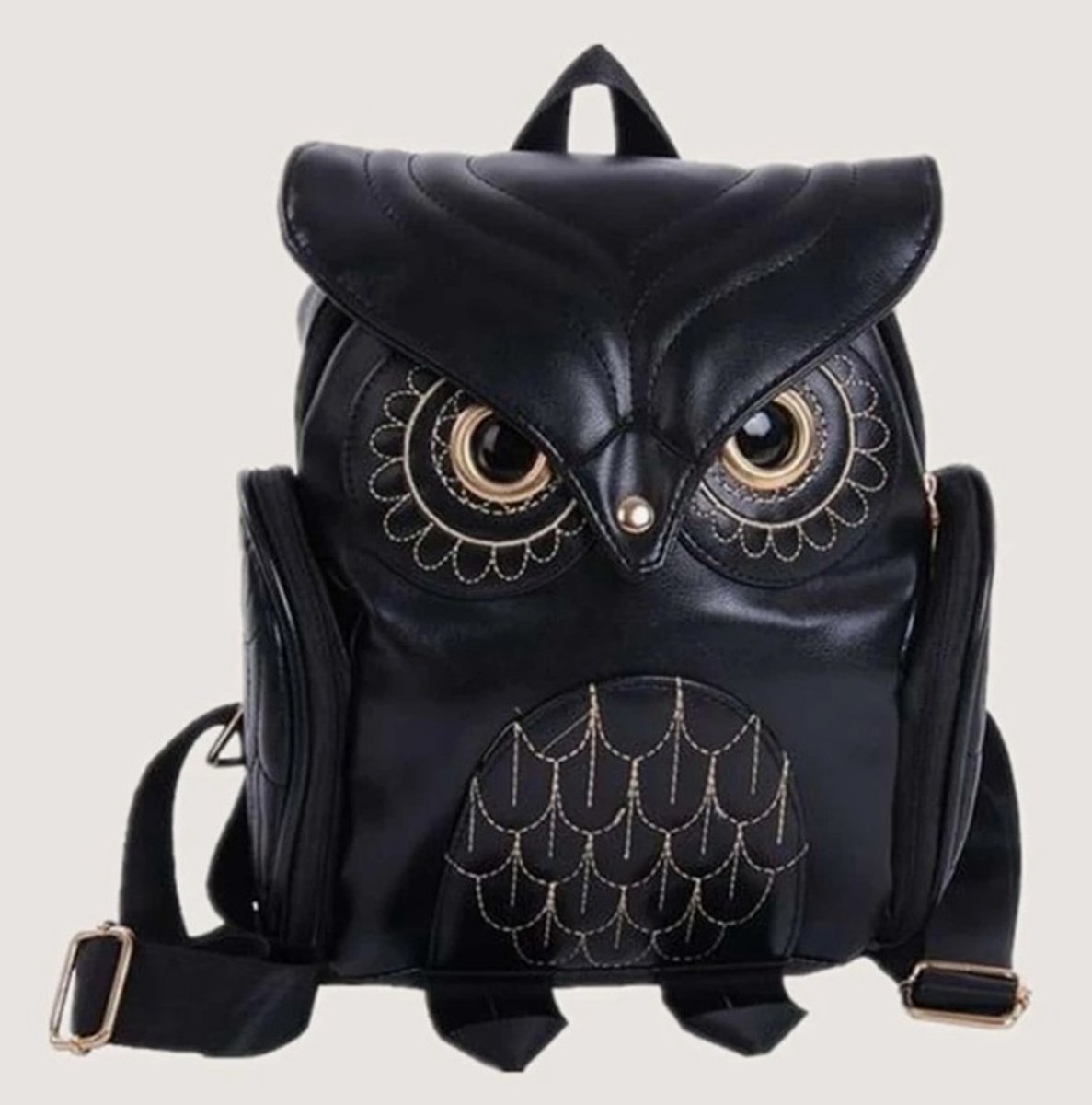 Tas - Gothic - Uil - Zwart Handtas schoudertas ketting goth - Schoudertas - schooltas klein Imitatie leer nepleer