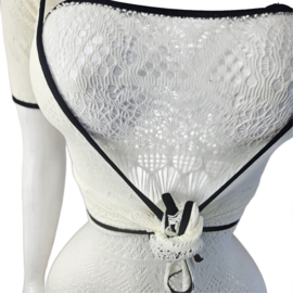 BamBella® -   set - Onesize - Erotische sexy nacht set broek met top doorzichtig kant - Super Stretch