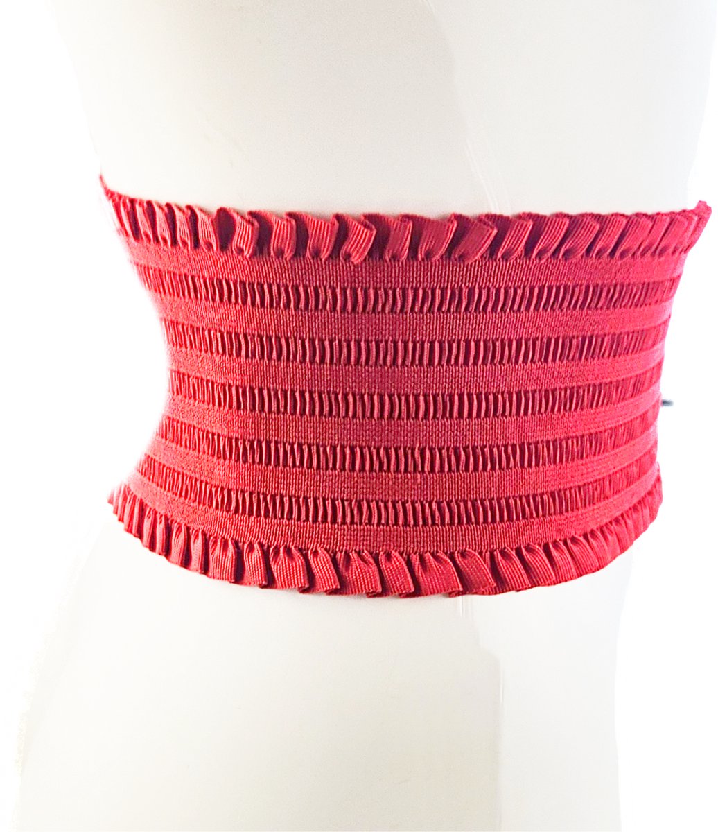 BamBella ® - Riem Maat Onesize - Rood Mode Body Gothic Goth taille riem zwart met korset belt