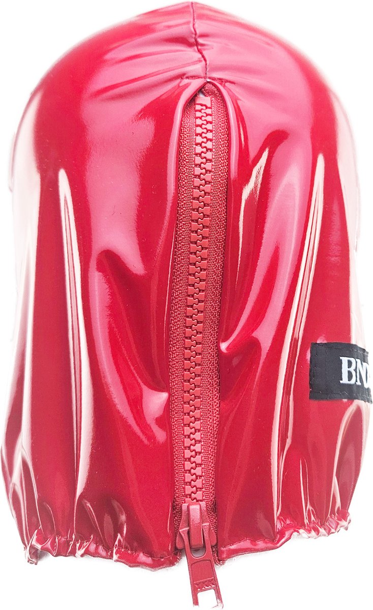 BNDGx® -Masker Datex (Mix LATEX en stof) mond opening - Erotiek - Extreme BDSMsm fetish Rollenspel kleding Zwart