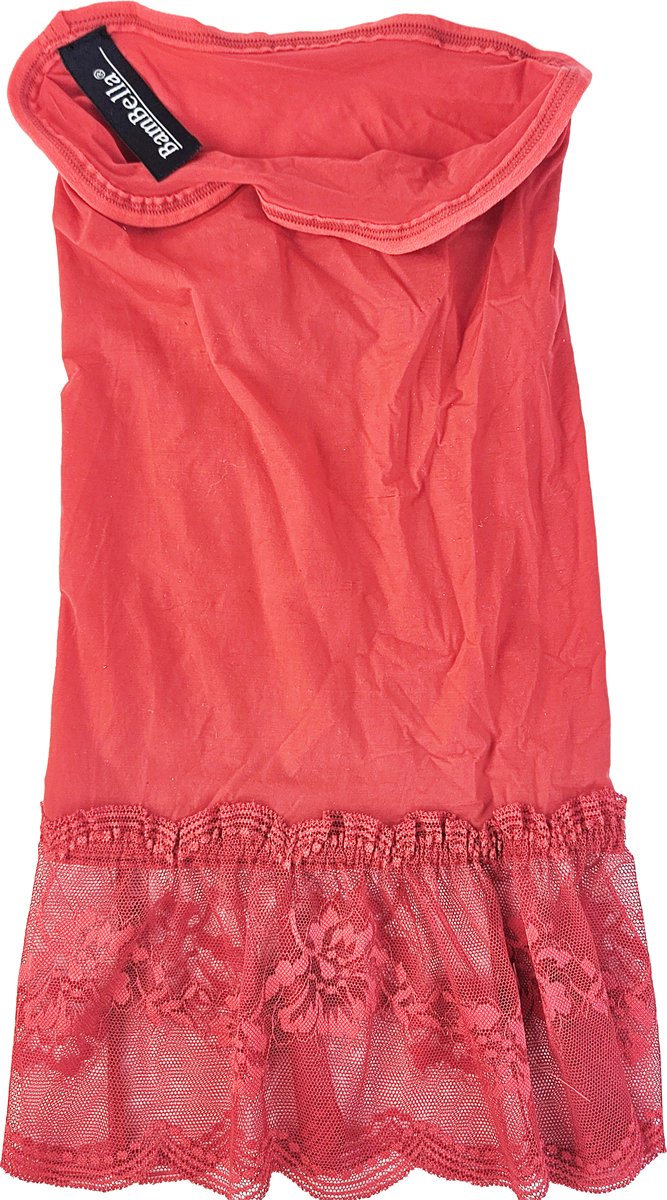 BamBella® - Erotische rok - Onesize - Doorzichtig doorschijnend stretch Rood met Kant