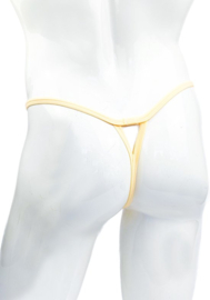String Man - sexy Lingerie Heren  Open voorkant - Zwart mannen string Imitatie leer SM kleding