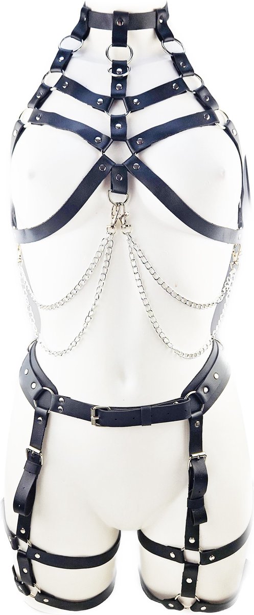 BNDGx® - Bondage tuig pak Harnas vrouw riem - Erotische sex Body Nep Leer - Verstelbaar -