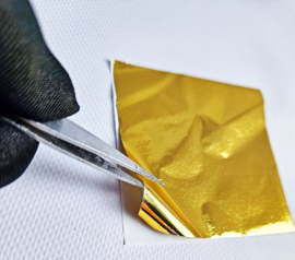 Goudkleurige blad vellen - 10 stuks - goud geel Nail art - imitatie bladgoud - zeer dun snipper papier
