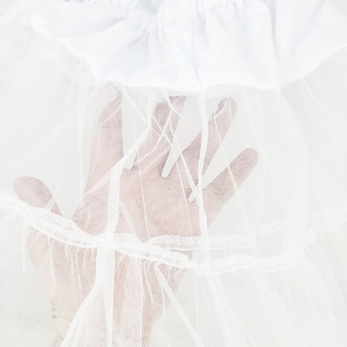 BamBella® - Onesize korte Petticoat Grote rok poffig Wit Tulle laagjes rokje doorzichtig onder rok dames