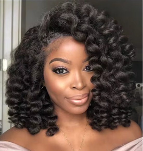 Weave haar set bundles - synthetisch haar - Volledige Weave nep haar - bundels 10 inch kinky curly zwart