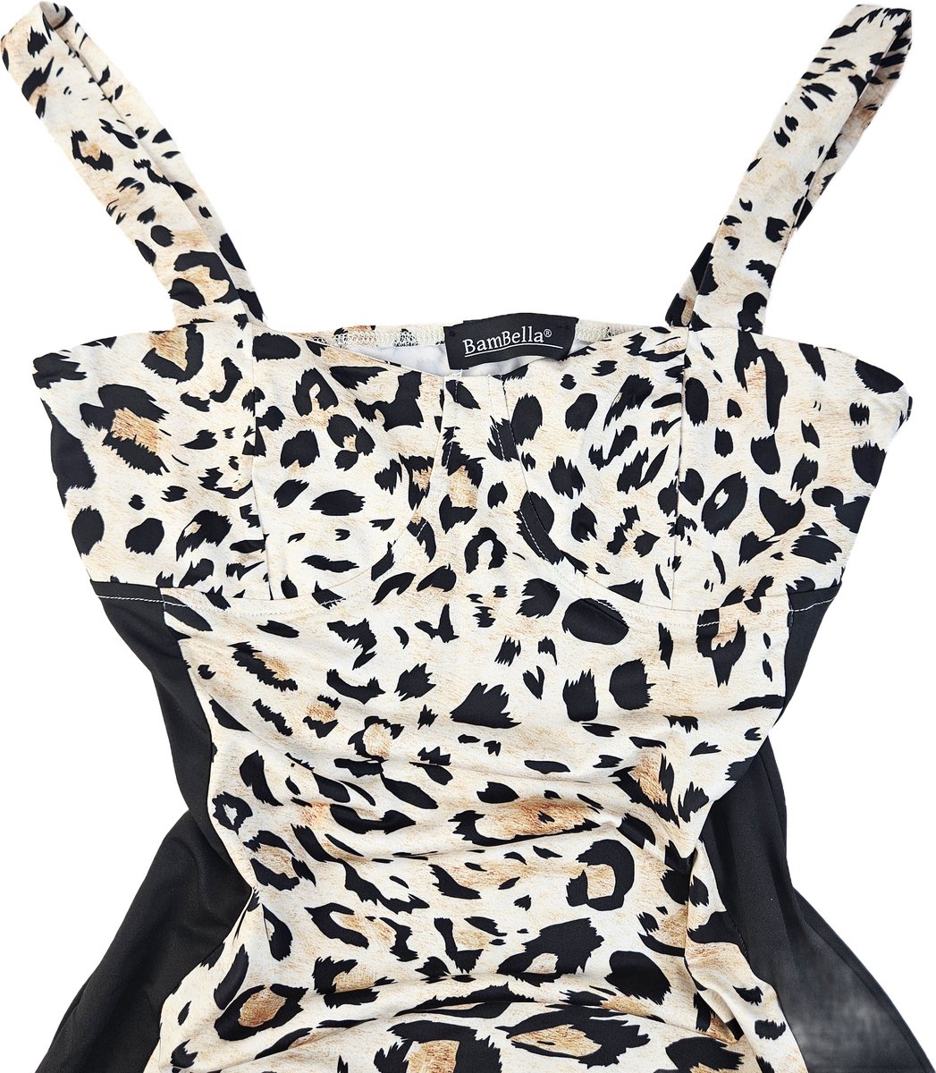 BamBella® - Jurk   Panterprint zwart Dierenprint panter stof