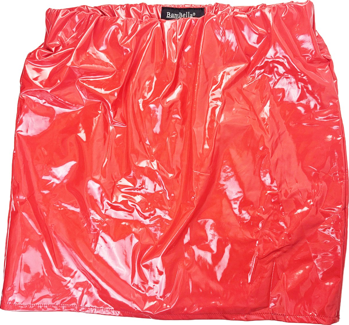 Datex mini Rok - Maat XS T/m XXL Rood Rollenspel sm dames sexy Glans kleding mix van Latex en stof | Datex